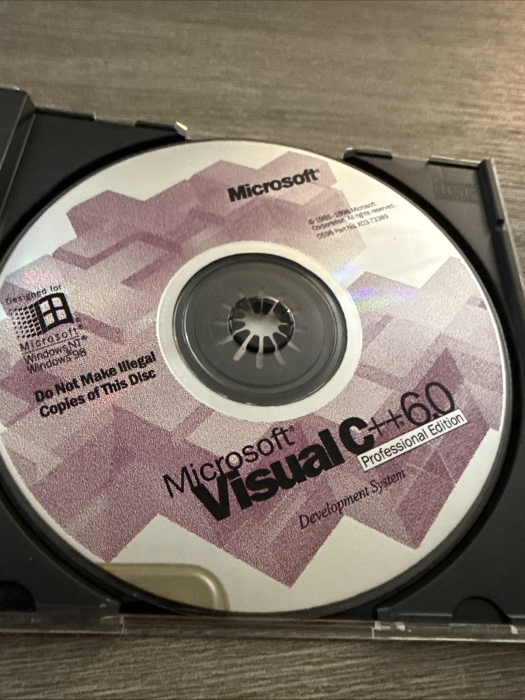 Microsoft Visual C ++ 6.0 Professional Edition - for Windows 98 or NT Has Key