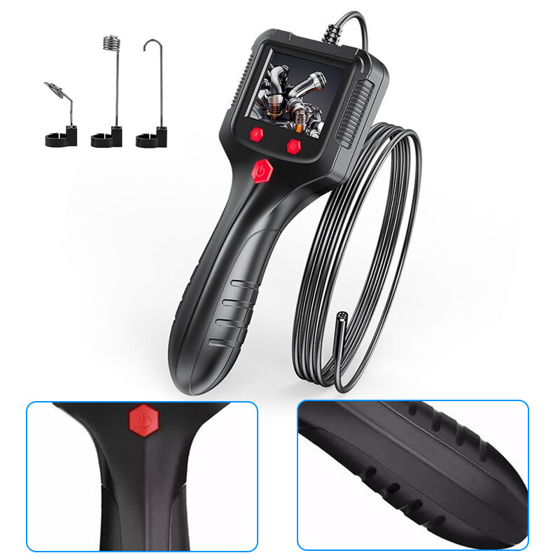 6.6FT/2M Handheld Endoscope 2.4" Screen 5.5mm Inspection Camera Borescope Tools