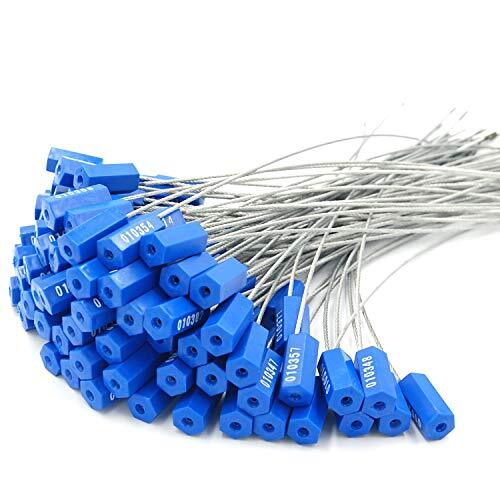 Security Seals Numbered Security Tag Tamper Proof Pull Tight Steel Wire ,50-Pack