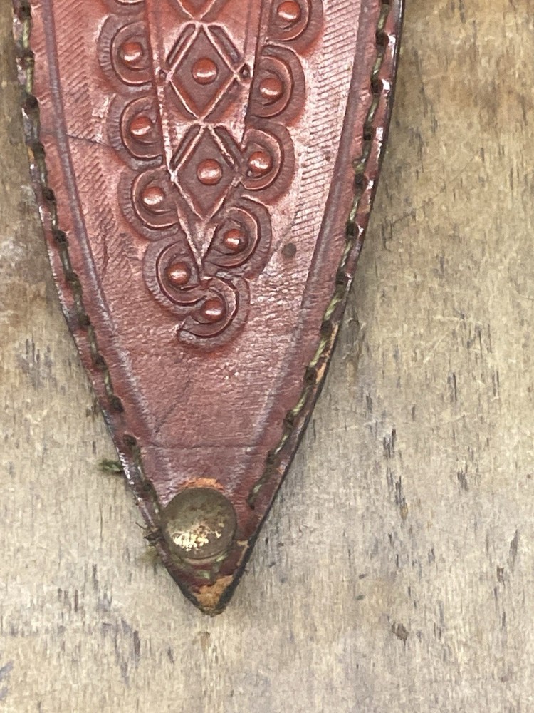 Vintage Hand Engraved Double Eagle Head Silver Mexico Dagger