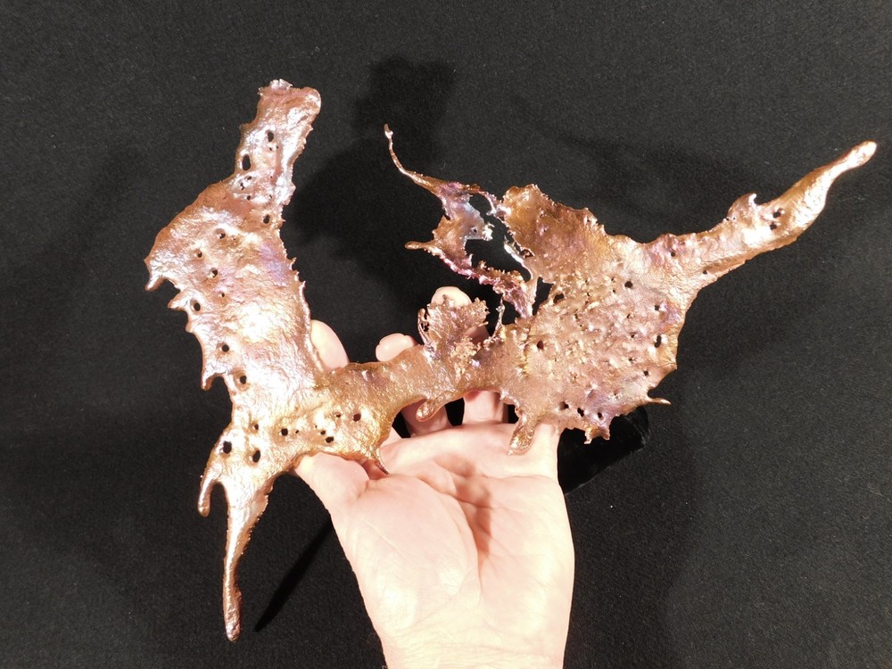 BIG! Bright Solid Solid COPPER Splash ART Sculpture Arizona 370gr