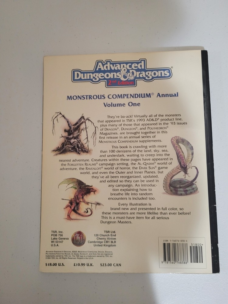 Monstrous Copendium Annual Volume One; 2145, AD&D 2ed