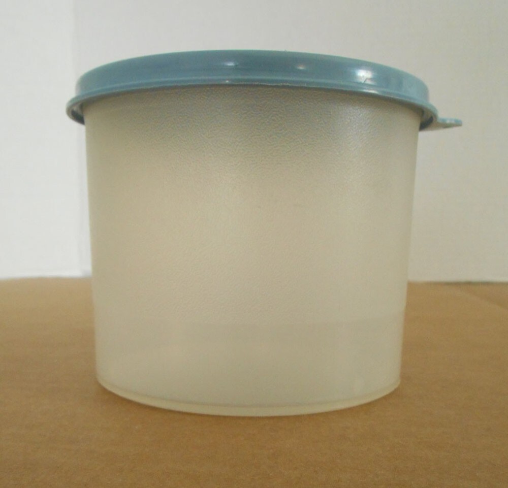 Tupperware Round Clear Storage Container #250 with Blue Lid O35