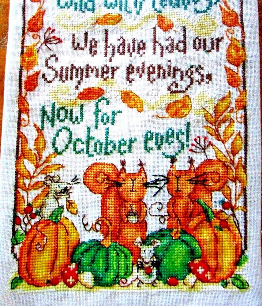 October Eves Poem Autumn Band Sampler CROSS STITCH PATTERNS