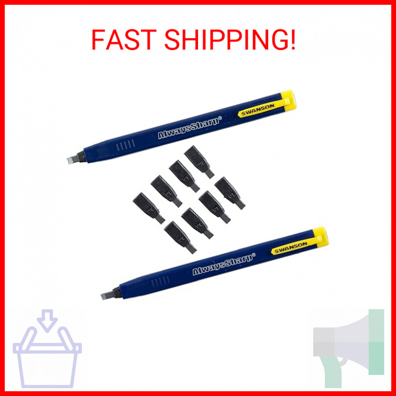 Swanson Tool Co CP216 AlwaysSharp Refillable Mechanical Carpenter Pencil, Two Pa