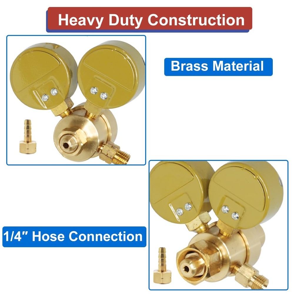 Oxy Acetylene Regulators, 2 Pieces Oxygen and Regulator Set, Green