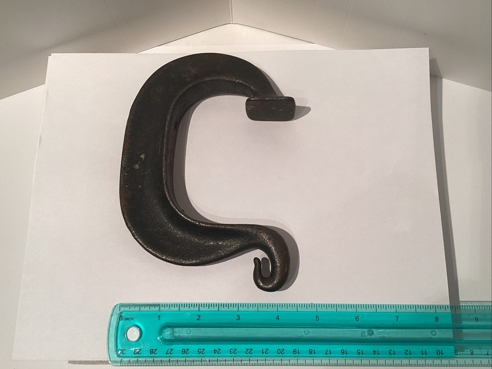 Vintage / Antique Cast Iron Hanger C Hook / Scale Hook