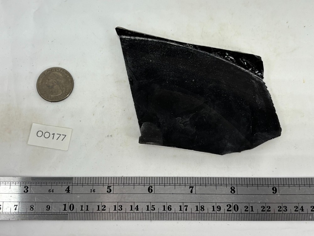 Black Obsidian Slab Lapidary Cabbing Knapping Combo ship avail