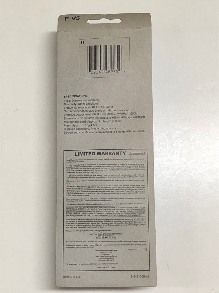 Sony F-V5 Vocal Dynamic Microphone