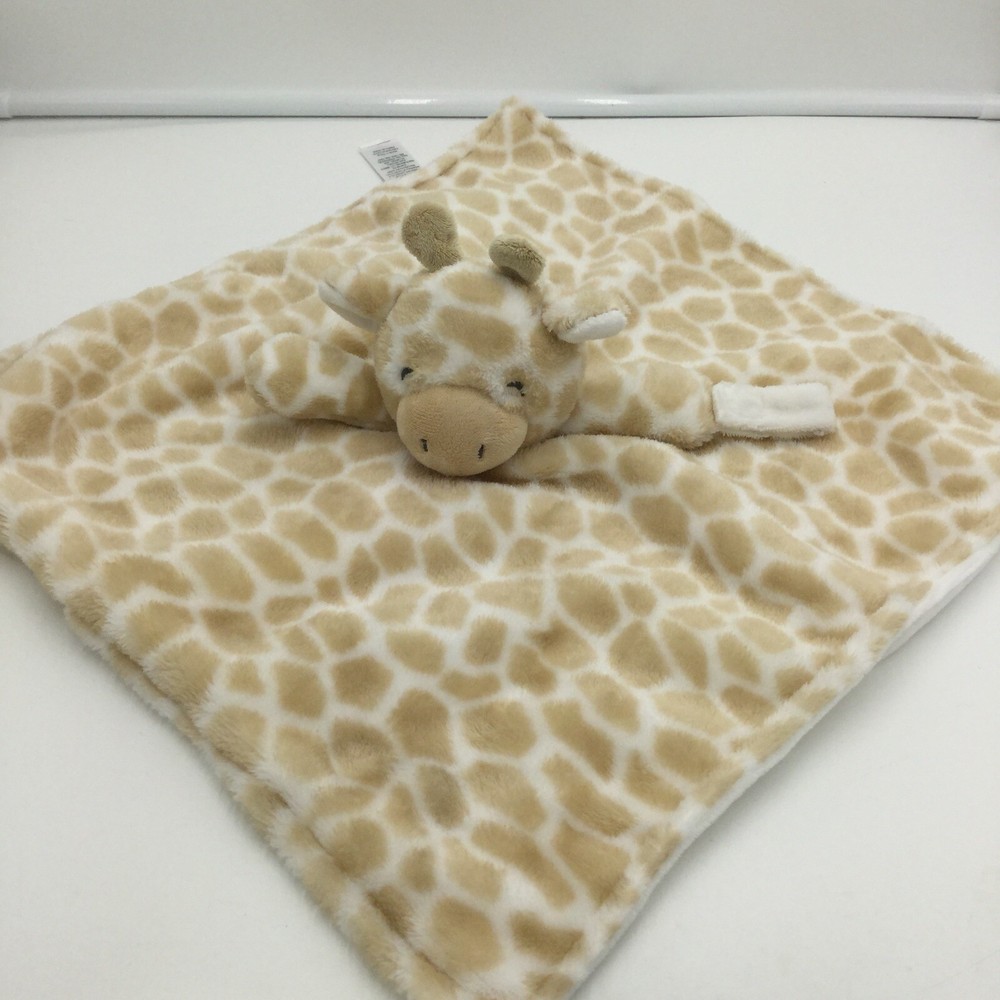 Carters Tan White Spots Giraffe Baby Security Blanket Lovey Pacifier Holder