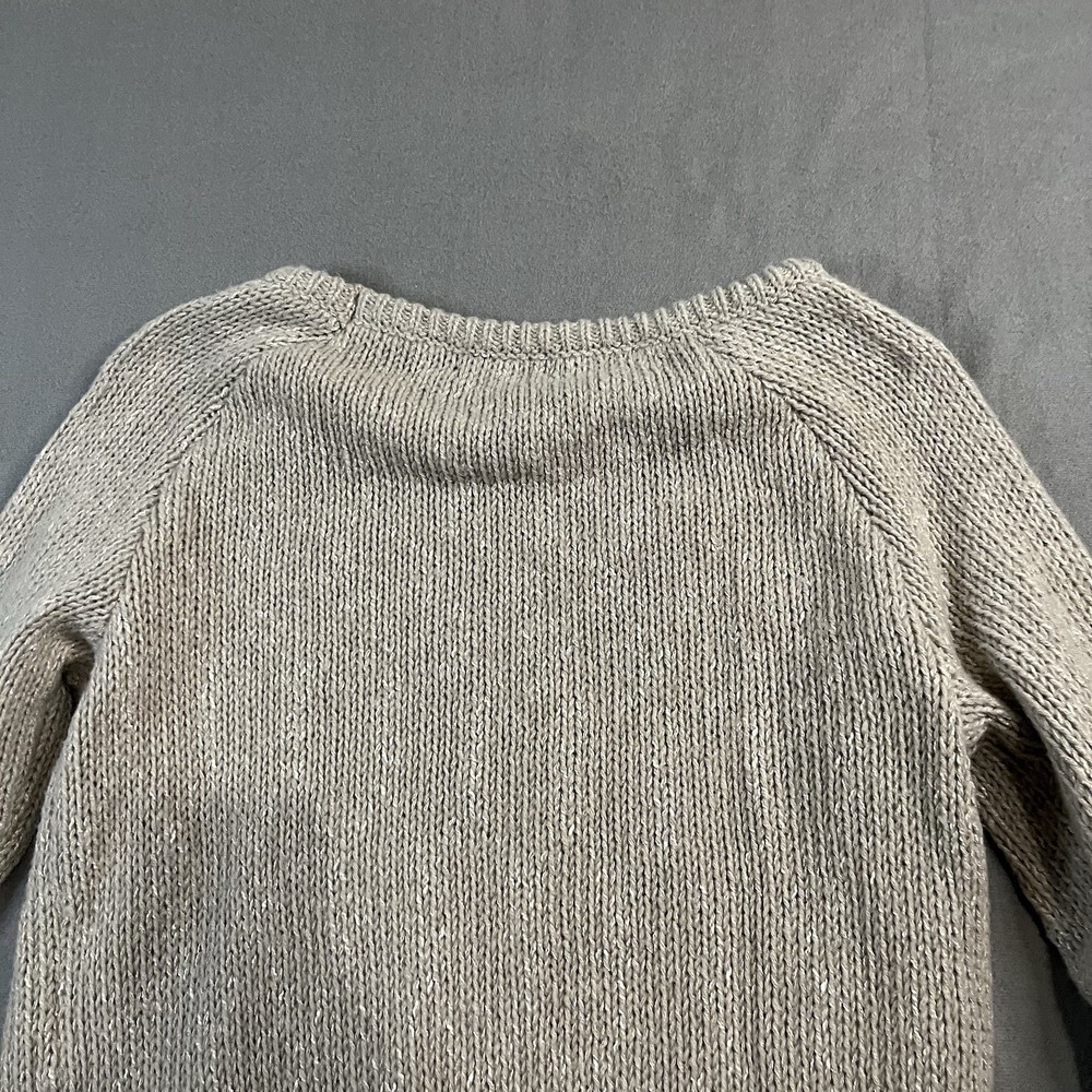 BTFBM Tan Rolled Hem Long Sleeve Pullover Knit Sweater Boho Womens Size S