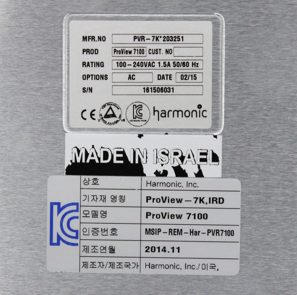 HARMONIC ProView-7100 RF 1 input HD Multifunctional Integrated Receiver Decoder