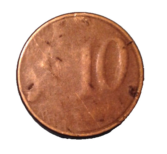 Error coin 10 Euro Cents.