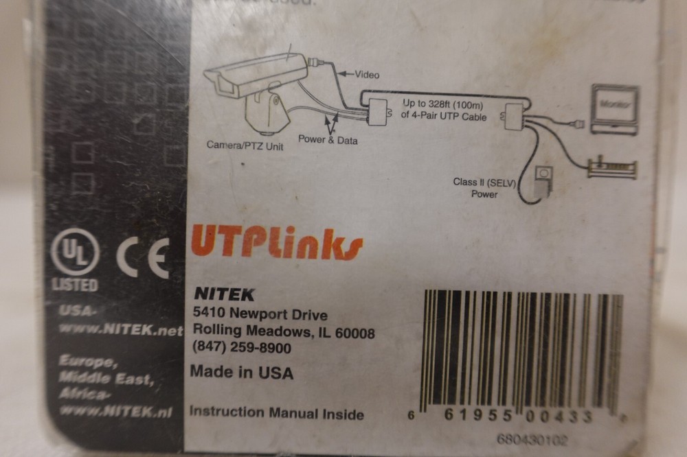 NITEK UTPLinks Video Balun Combiners for Twisted Pair VB43ATF ~ NOS