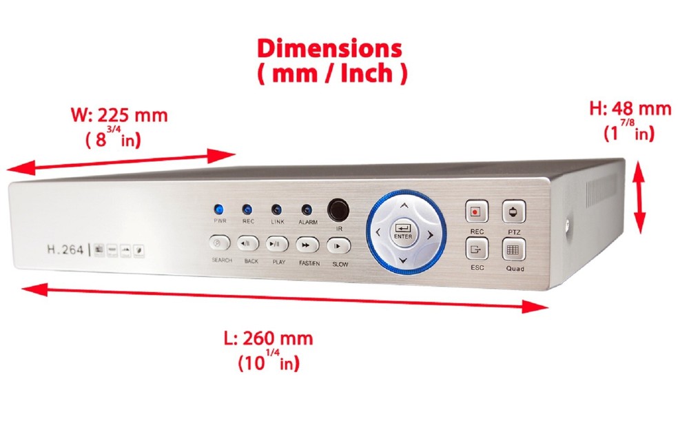 8 Channel Security Surveillance Camera System Day Night Vision Outdoor with 2TB