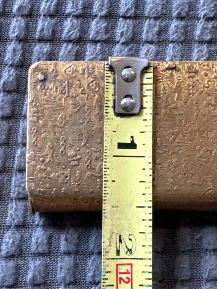 Antique Brass Match Safe - Hieroglyphs