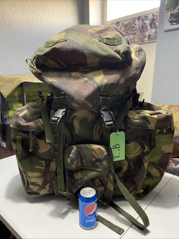 British Army Issue Rucksack + Frame Long Convoluted Back DPM + Side Pouches