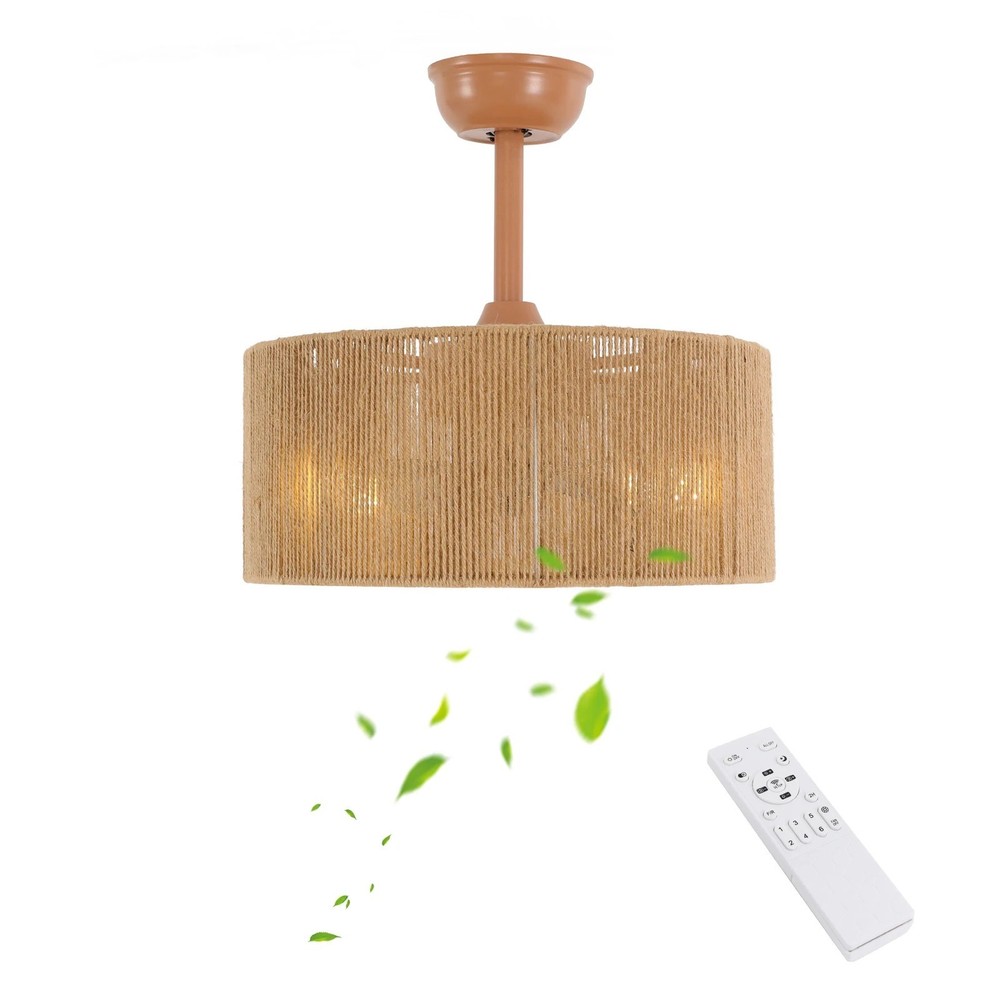 Caged HEMP Modern Ceiling Fan with LED Light & Remote Control Quite