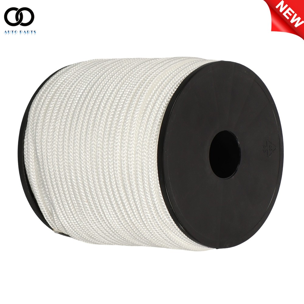 1/4 Inch Polyester Cord - 250 Foot Spool Industrial Solid Nylon Braid Rope White