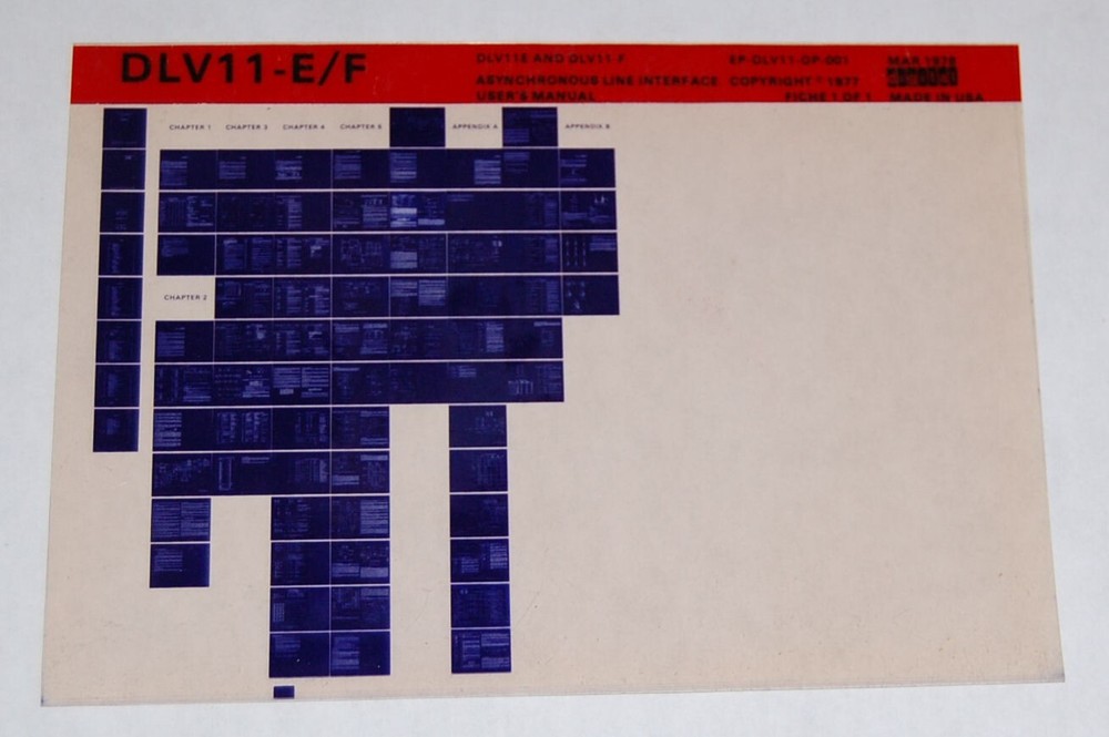 DEC DLV11-E/F Asynchronous Line Interface User's Manual, Microfiche