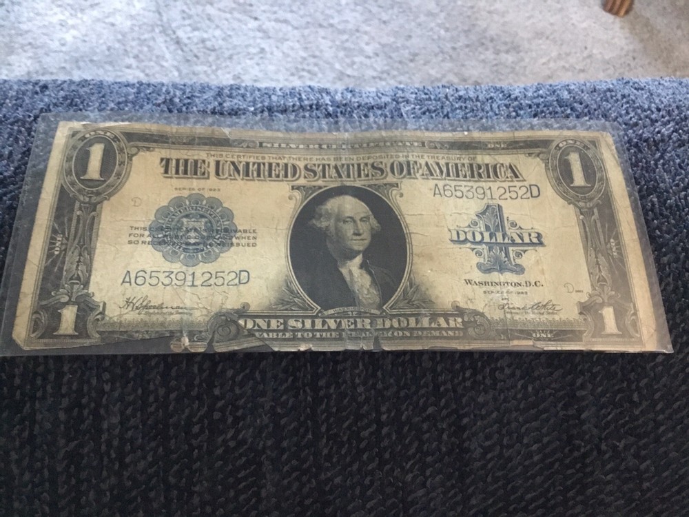 1923 US One Dollar Blue Seal Large Note Silver Certificate