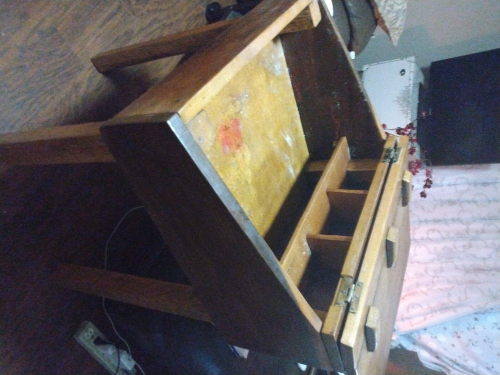 antique wooden school desk