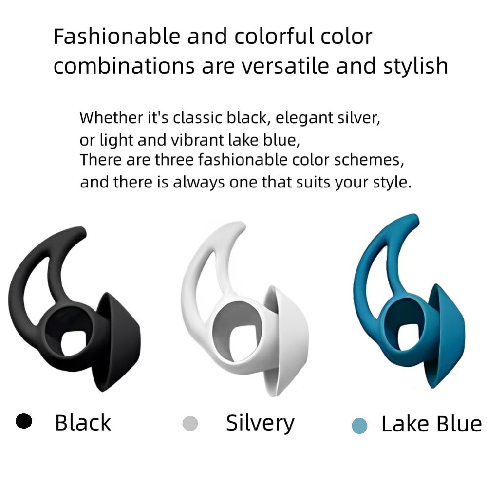 SNHTLS Earbud Replacement Tips Silicone Compatible SML, Black