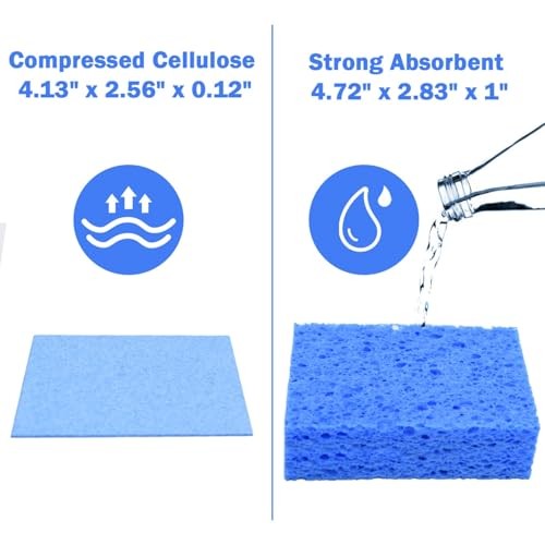 Pack Sponges Kitchen Natural Compressed Cellulose Sponges Bulk Non Scratch 72