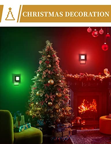 DORESshop Red Night Light [2 Pack], Dusk to Dawn Sensor, Adjustable Brightness
