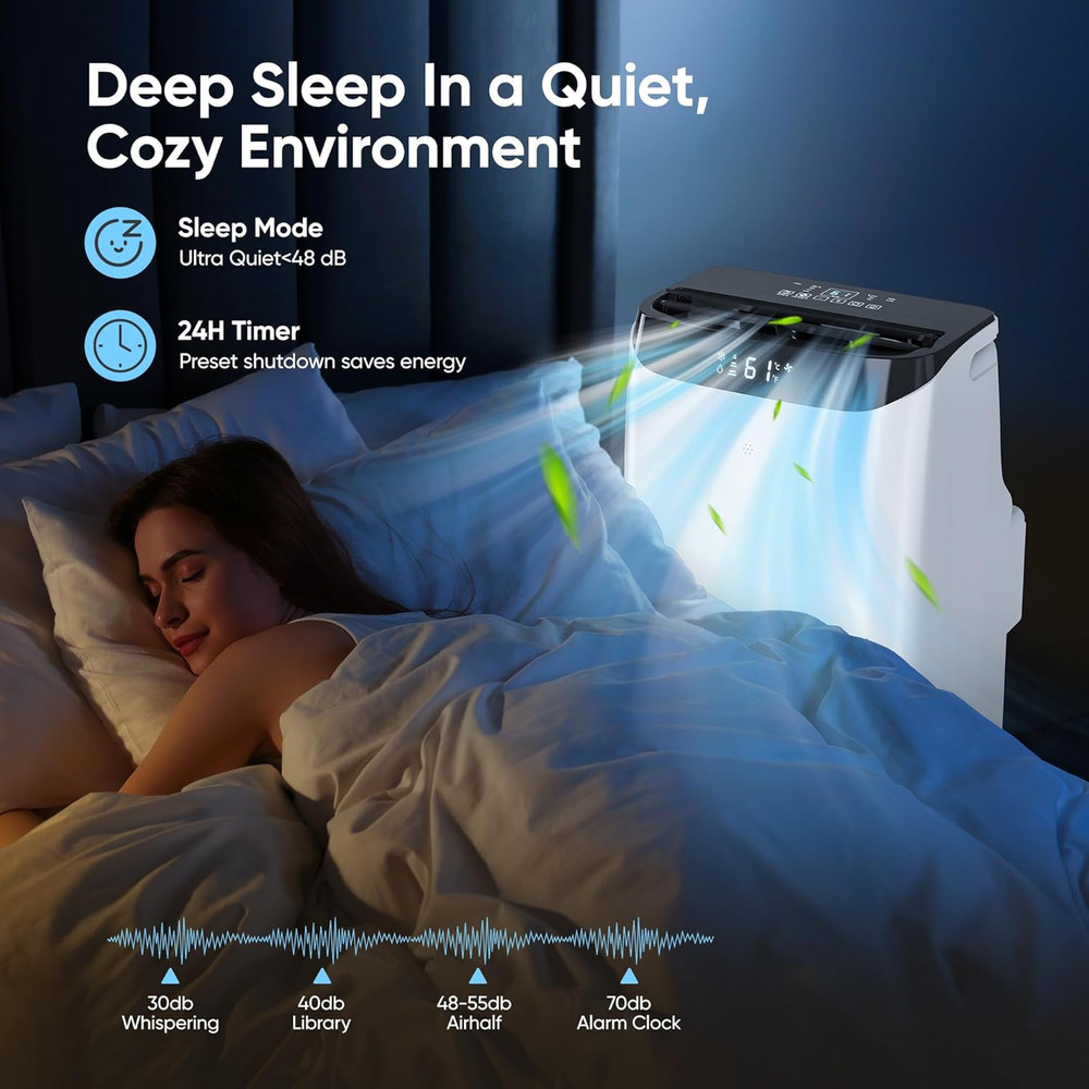 12,000 BTU Portable Air Conditioner Cools up to 500 Sq.Ft, 3-IN-1 Energy Efficie