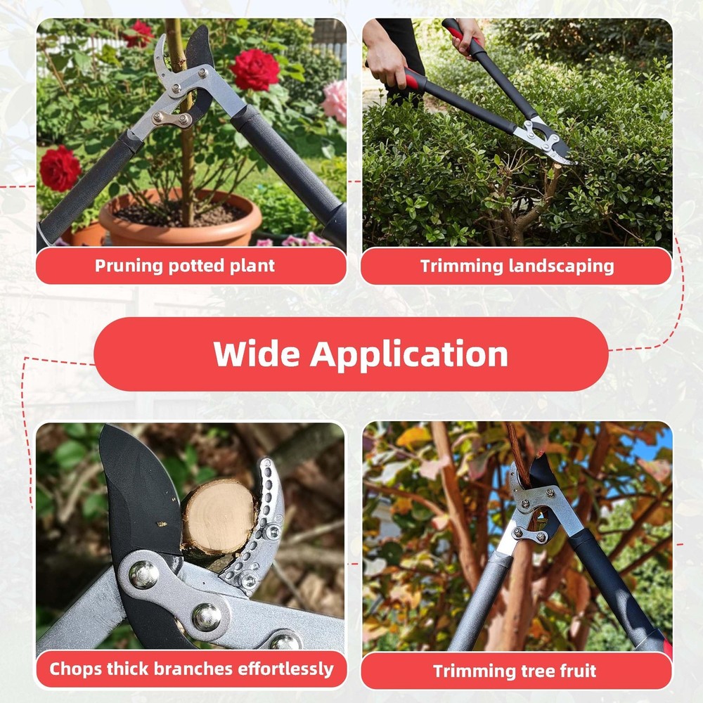 Lopper Heavy Duty Branch Cutter Tree Clippers with Compound Action, Chops Thi...