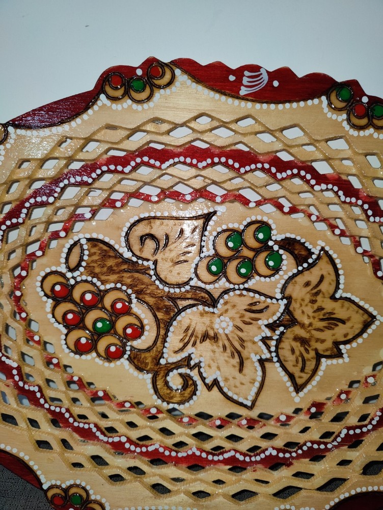 Decorative Handmade / Hand Painted Wooden Decorative Platter
