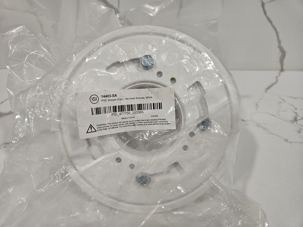 PVC Shower Drain No Inner Threads White 14403-SA