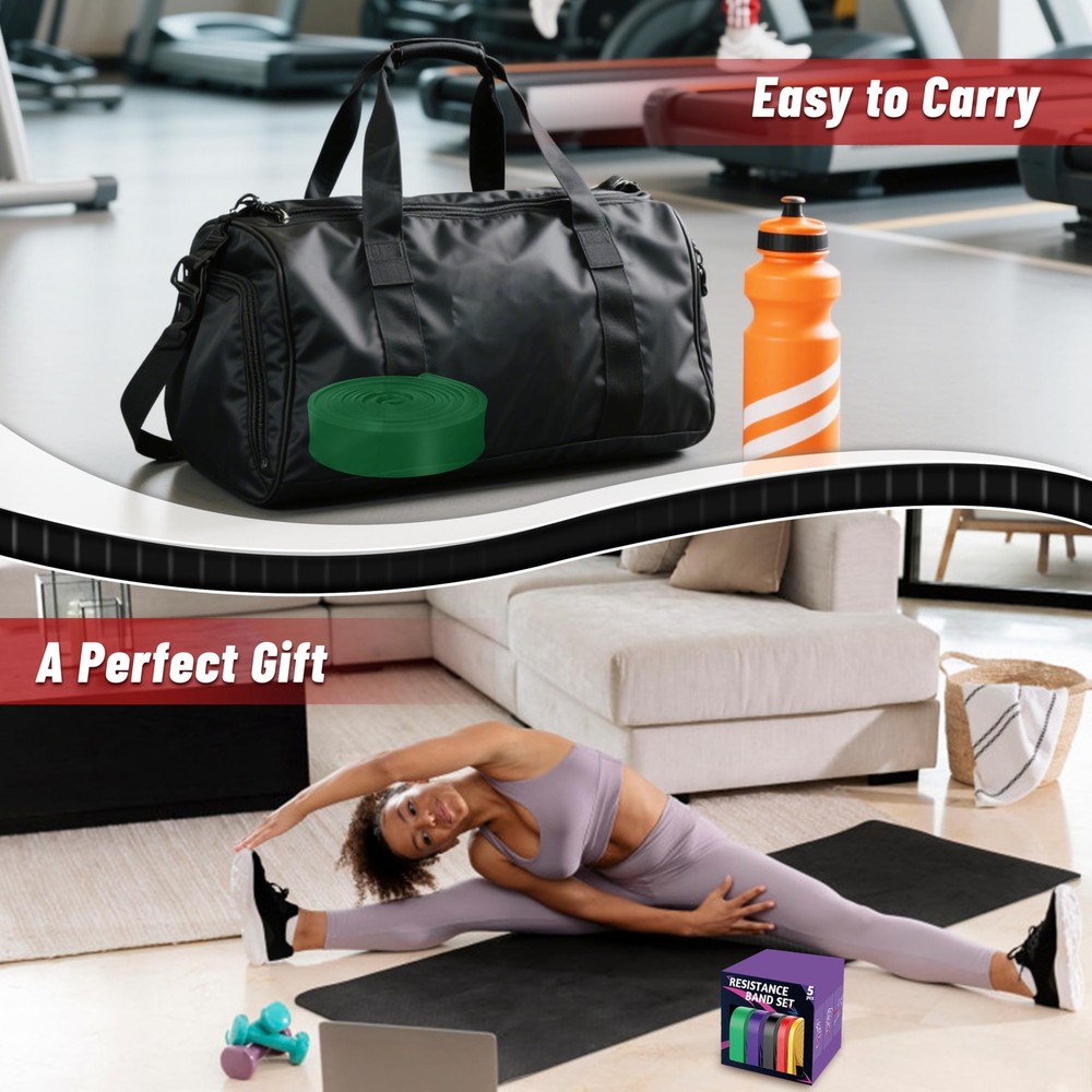 Pull Up Assistance Bands, 5-Level Resistance Bands for Working Out, Pull Up B...