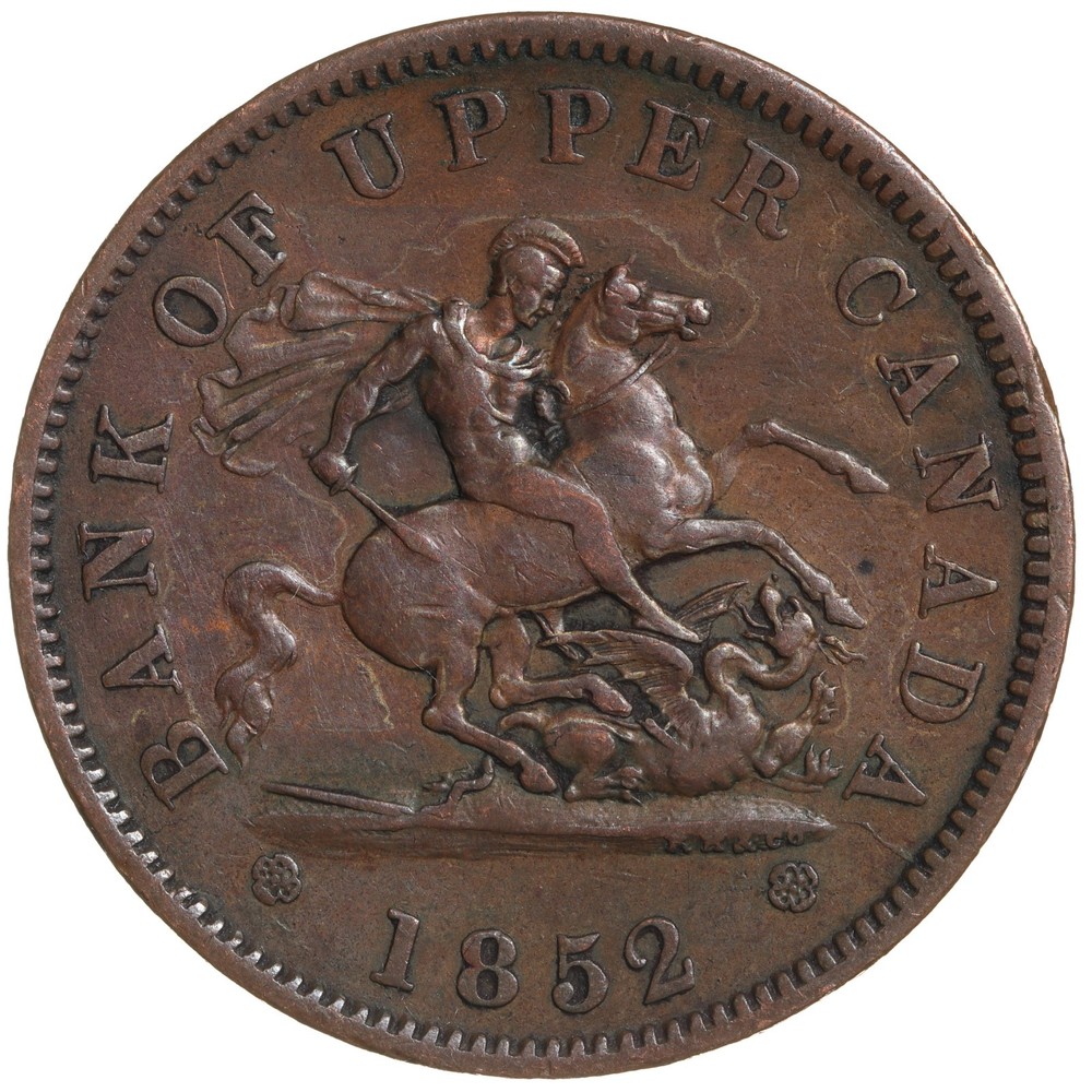 1852 Upper Canada 1 Penny token