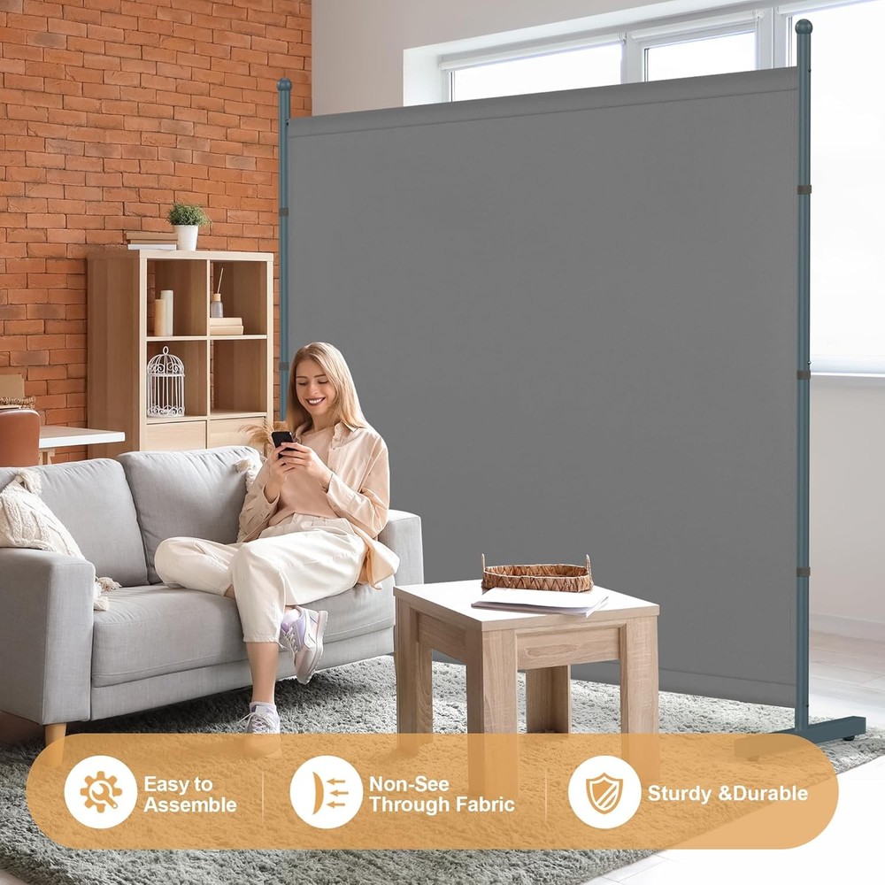 6FT Extra Thick Single Panel Room Divider Heavy Duty Privacy Partition Screen