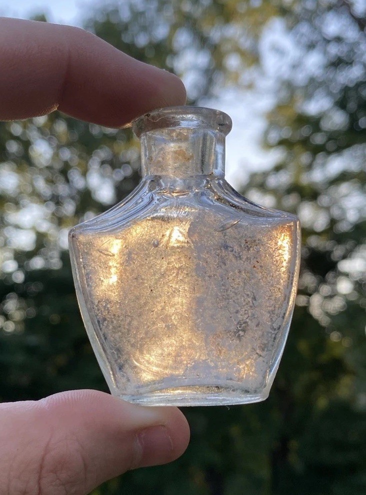 Small Iridescent Empty Perfume Bottle