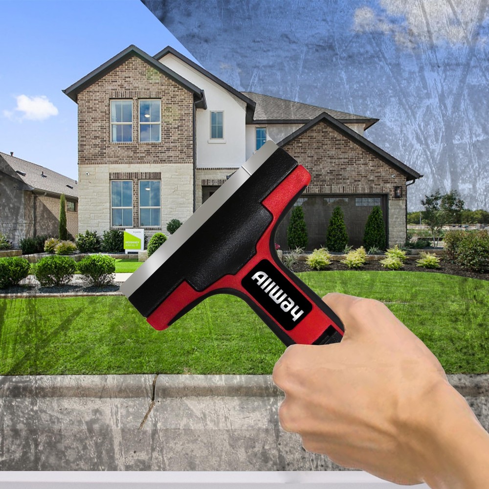 4 Inch Glass And Tile Scraper Comfortable Soft Grip Quick Blade Change Tool