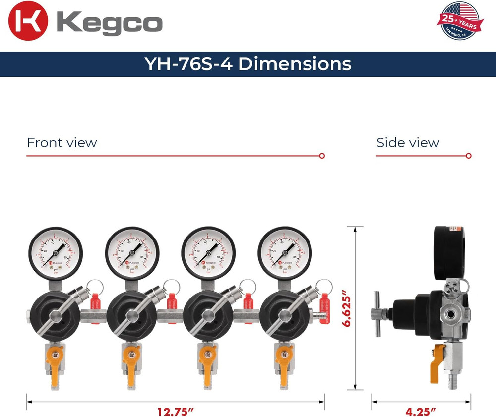 Secondary Regulator, Four Gauge