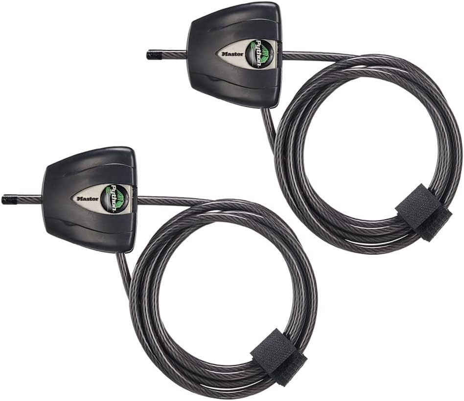 Black Python Steel Cable Lock with Keys, Heavy Duty Anti-Theft Trail Camera a...