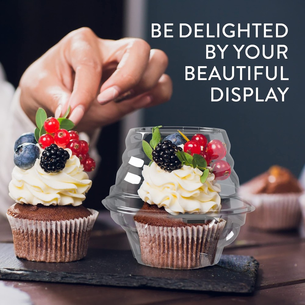Individual Cupcake Containers (100 Pack) | Clear Plastic 100,