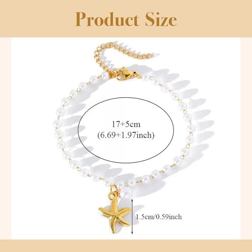 Steering Wheel Charm Accessory Peral Pendant Car Decor Rearview Mirror Starfish