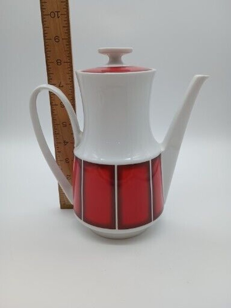 Winterling Marktleuthen MCM Teapot Red White Bavaria