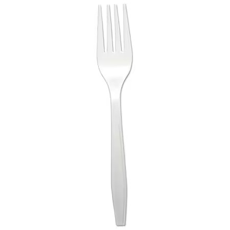 Disposable Fork, White, Plastic, Pk1000, Pack Count: 1, 000, Bwkforkhwppwh