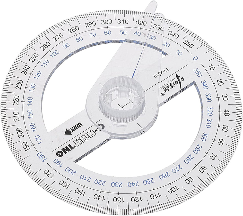 360° Protractor Pack of 2 Protactors Plastic Protractor Math Protractors Clear P