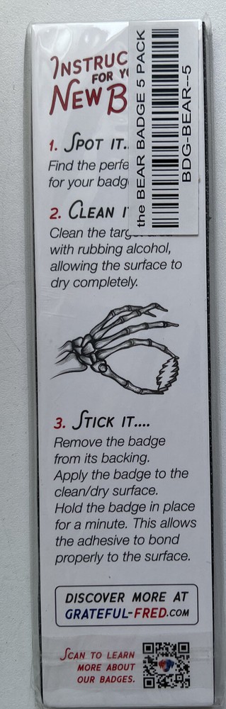 Grateful Dead The Dancing Bear Badge 5 Pack