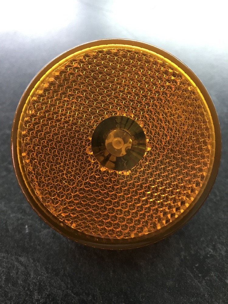 2.5" Amber Round Reflective Sealed Clearance Marker Light 7 LED Stud Mount 2 1/2