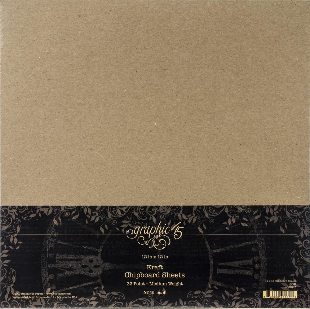 Graphic 45 Staples Chipboard 12"X12" 10/Pkg Kraft
