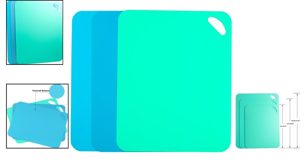 Lightweight & Dishwasher Safe Flexible Cutting Mats – Kitchen Essentials Set