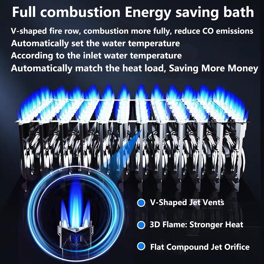 Calentador de Agua Gas Propano 18L Portátil 4,74 GPM Instantáneo Casa Camping